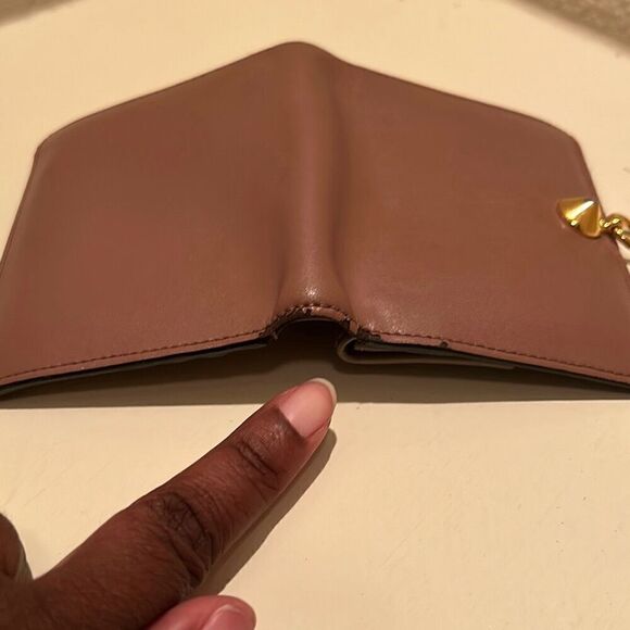 Fendi By The Way Leather Bifold Card Wallet Mauve Pink With Gold Hardware Small - Picture 14 of 15